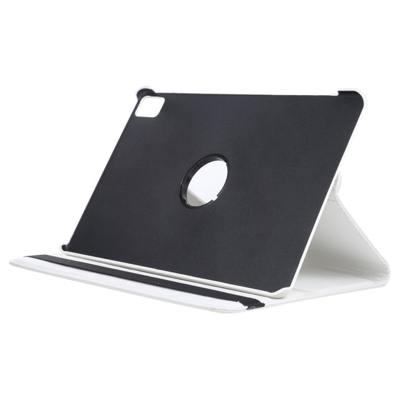For iPad Air 13 2024 360 Degree Rotation Litchi Texture Leather Tablet Case with Holder(White)