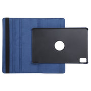 For iPad Air 11 2024 360 Degree Rotation Litchi Texture Leather Tablet Case with Holder(Dark Blue)