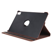 For iPad Air 11 2025 / 2024 360 Degree Rotation Litchi Texture Leather Tablet Case with Holder(Brown)