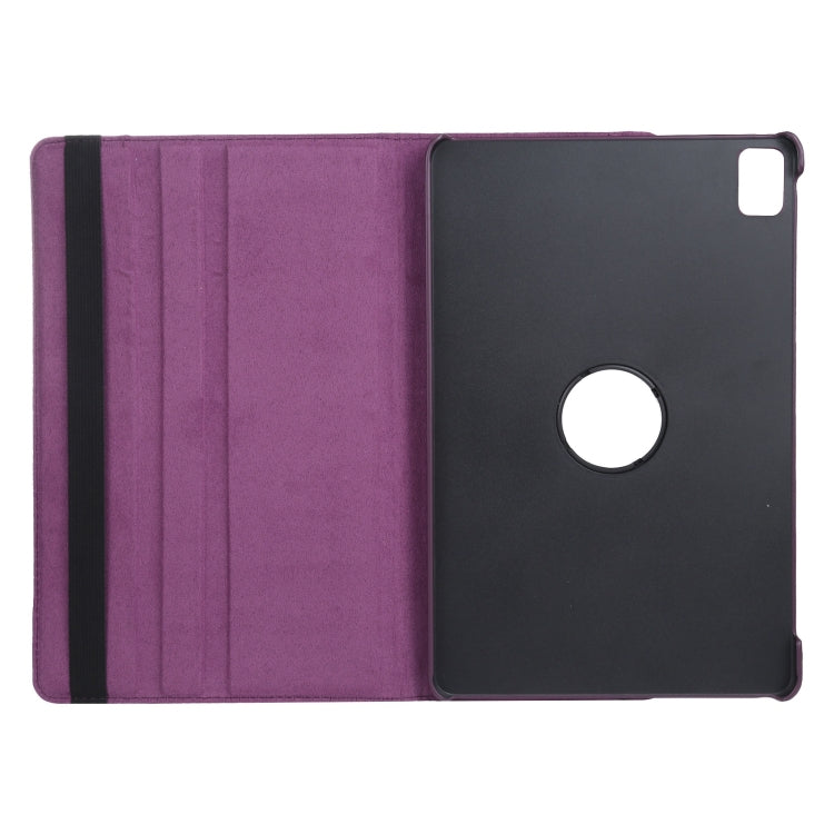 For iPad Pro 11 2024 360 Degree Rotation Litchi Texture Leather Tablet Case with Holder(Purple)