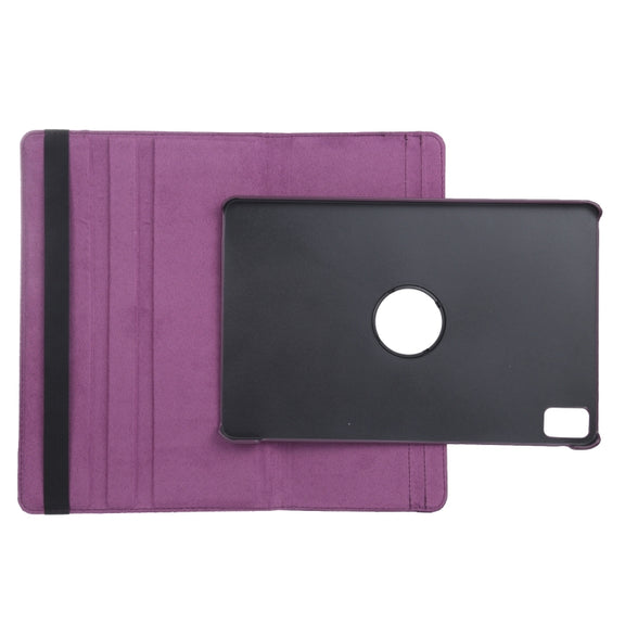 For iPad Pro 11 2024 360 Degree Rotation Litchi Texture Leather Tablet Case with Holder(Purple)