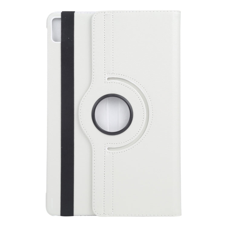 For iPad Pro 11 2024 360 Degree Rotation Litchi Texture Leather Tablet Case with Holder(White)