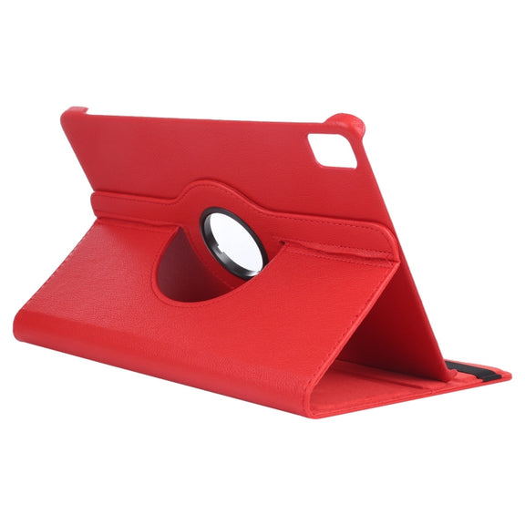 For iPad Pro 11 2024 360 Degree Rotation Litchi Texture Leather Tablet Case with Holder(Red)