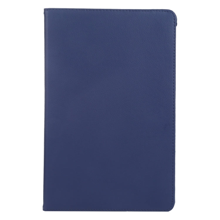 For iPad Pro 11 2024 360 Degree Rotation Litchi Texture Leather Tablet Case with Holder(Dark Blue)