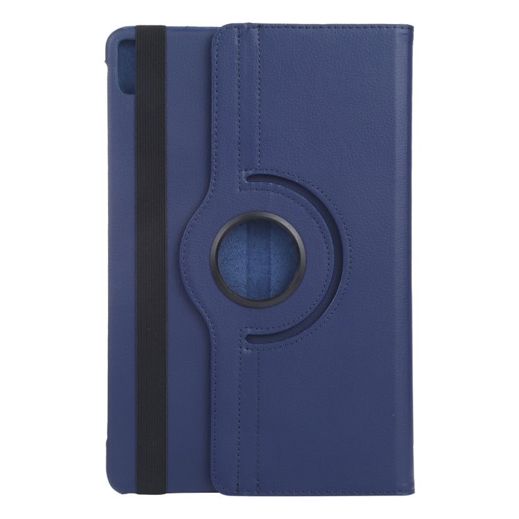 For iPad Pro 11 2024 360 Degree Rotation Litchi Texture Leather Tablet Case with Holder(Dark Blue)