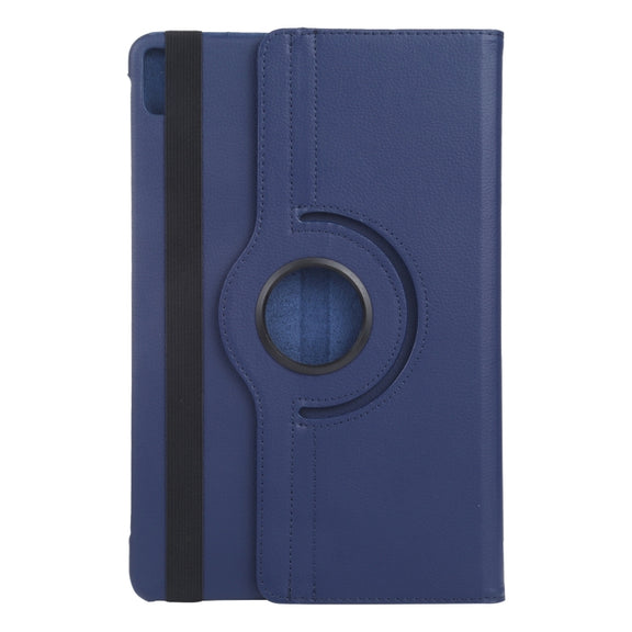 For iPad Pro 11 2024 360 Degree Rotation Litchi Texture Leather Tablet Case with Holder(Dark Blue)