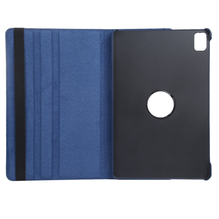 For iPad Pro 11 2024 360 Degree Rotation Litchi Texture Leather Tablet Case with Holder(Dark Blue)