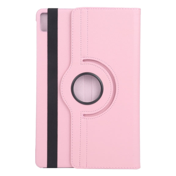For iPad Pro 11 2024 360 Degree Rotation Litchi Texture Leather Tablet Case with Holder(Pink)