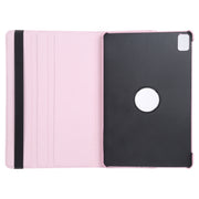 For iPad Pro 11 2024 360 Degree Rotation Litchi Texture Leather Tablet Case with Holder(Pink)