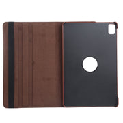 For iPad Pro 11 2024 360 Degree Rotation Litchi Texture Leather Tablet Case with Holder(Brown)