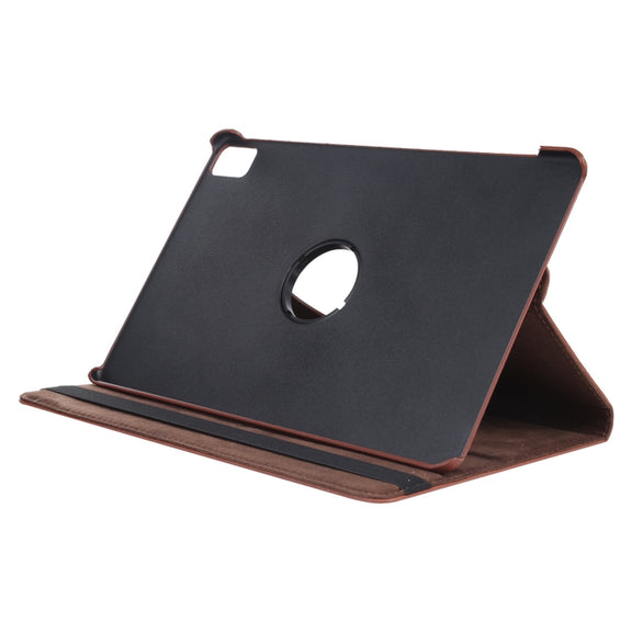 For iPad Pro 11 2024 360 Degree Rotation Litchi Texture Leather Tablet Case with Holder(Brown)