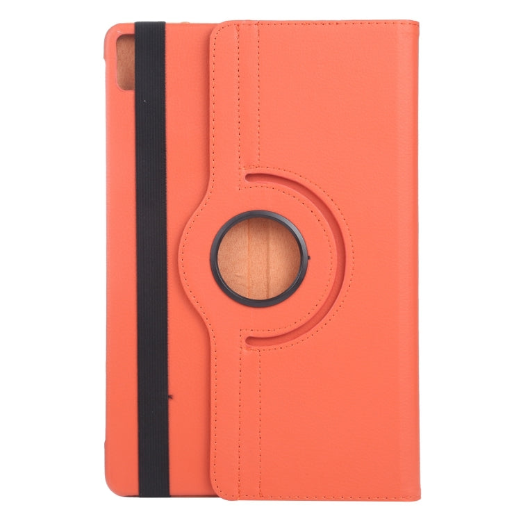 For iPad Pro 11 2024 360 Degree Rotation Litchi Texture Leather Tablet Case with Holder(Orange)