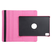 For iPad Pro 11 2024 360 Degree Rotation Litchi Texture Leather Tablet Case with Holder(Rose Red)