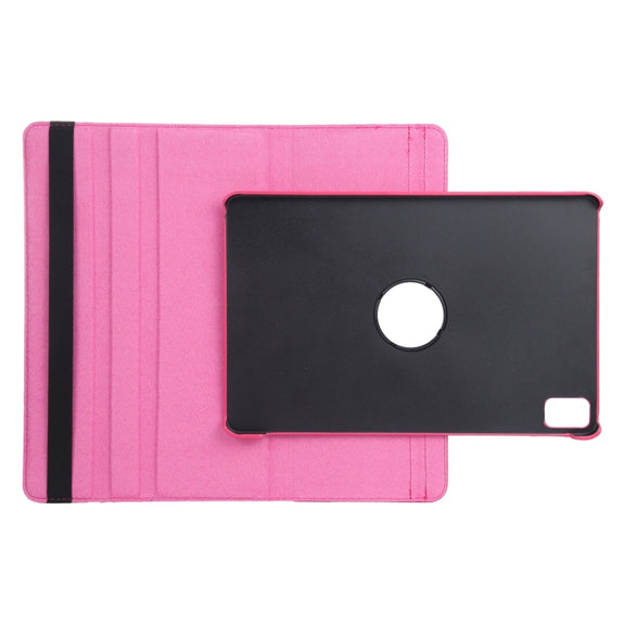 For iPad Pro 11 2024 360 Degree Rotation Litchi Texture Leather Tablet Case with Holder(Rose Red)