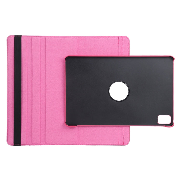 For iPad Pro 11 2024 360 Degree Rotation Litchi Texture Leather Tablet Case with Holder(Rose Red)