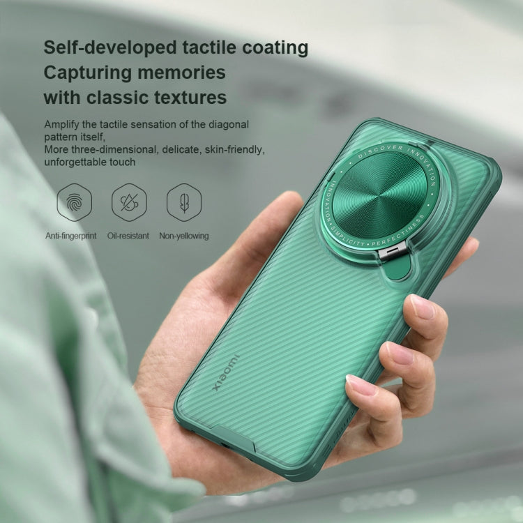 For Xiaomi 14 Ultra NILLKIN CamShield Prop Clear Version PC Phone Case(Green)