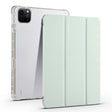 For iPad Pro 13 2024 3-fold Clear TPU Smart Leather Tablet Case with Pen Slot(Light Green) - iPad Pro 13 2024 Cases by PMC TechLife | Online Shopping South Africa | PMC TechLife | Buy Now Pay Later Mobicred