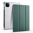 For iPad Air 11 2025 / 2024 3-fold Clear TPU Smart Leather Tablet Case with Pen Slot(Dark Green) - iPad Air 11 2025 / 2024 Cases by PMC TechLife | Online Shopping South Africa | PMC TechLife | Buy Now Pay Later Mobicred