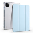 For iPad Air 11 2024 3-fold Clear TPU Smart Leather Tablet Case with Pen Slot(Ice Blue) - iPad Air 11 2024 Cases by PMC TechLife | Online Shopping South Africa | PMC TechLife | Buy Now Pay Later Mobicred