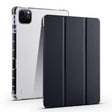 For iPad Air 11 2024 3-fold Clear TPU Smart Leather Tablet Case with Pen Slot(Black) - iPad Air 11 2024 Cases by PMC TechLife | Online Shopping South Africa | PMC TechLife | Buy Now Pay Later Mobicred