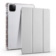 For iPad Air 13 2024 3-fold Clear TPU Smart Leather Tablet Case with Pen Slot(Space Gray) - iPad Air 13 2024 Cases by PMC TechLife | Online Shopping South Africa | PMC TechLife | Buy Now Pay Later Mobicred