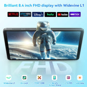 HEADWOLF Fpad5 4G LTE Tablet PC, 8GB+128GB, 8.4 inch Android 14 MT6789 Octa Core Support Dual SIM, Global Version with Google Play(Black)