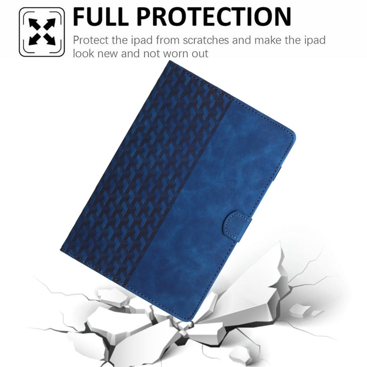 For iPad Pro 11 2024 Building Blocks Embossed Leather Smart Tablet Case(Blue)