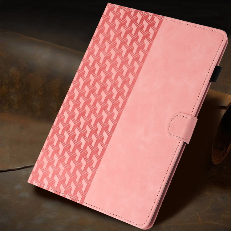 For iPad Pro 11 2024 Building Blocks Embossed Leather Smart Tablet Case(Pink)