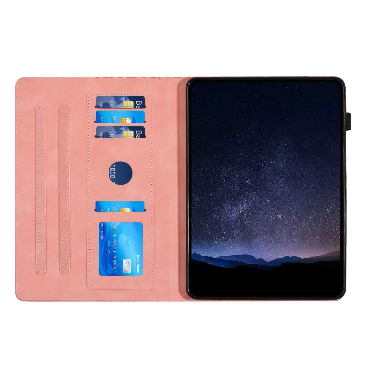 For iPad Pro 11 2024 Building Blocks Embossed Leather Smart Tablet Case(Pink)