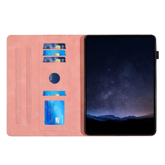 For iPad Pro 11 2024 Building Blocks Embossed Leather Smart Tablet Case(Pink)
