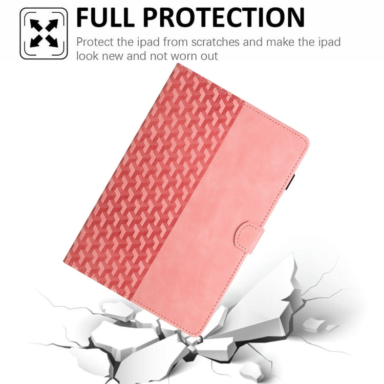 For iPad Pro 11 2024 Building Blocks Embossed Leather Smart Tablet Case(Pink)