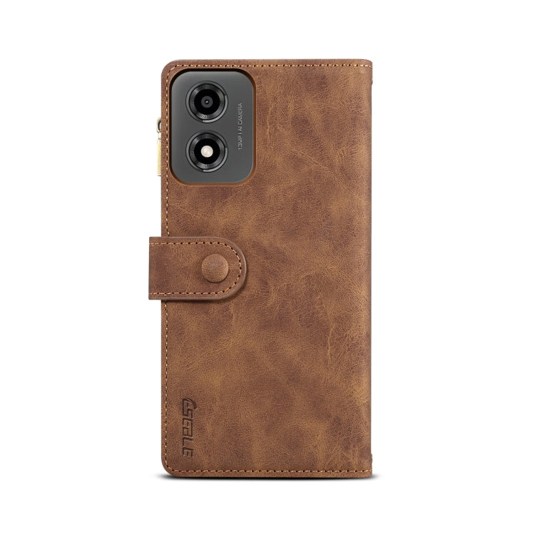 For Motorola Moto E14 ESEBLE Retro Frosted RFID Leather Phone Case(Brown)