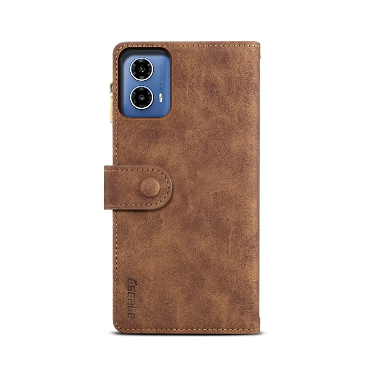 For Motorola Moto G85 ESEBLE Retro Frosted RFID Leather Phone Case(Brown)