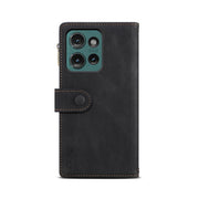 For Motorola Edge 50 5G Global ESEBLE Retro Frosted RFID Leather Phone Case(Black)