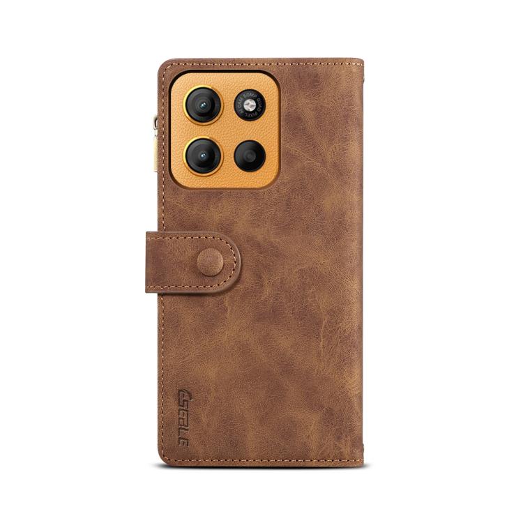 For Motorola Moto G15 ESEBLE Retro Frosted RFID Leather Phone Case(Brown)