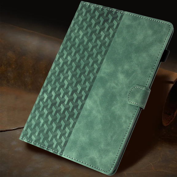 For Lenovo Tab M11/Xiaoxin Pad 11 2024 Building Blocks Embossed Leather Smart Tablet Case(Green)