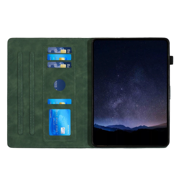 For Lenovo Tab M11/Xiaoxin Pad 11 2024 Building Blocks Embossed Leather Smart Tablet Case(Green)