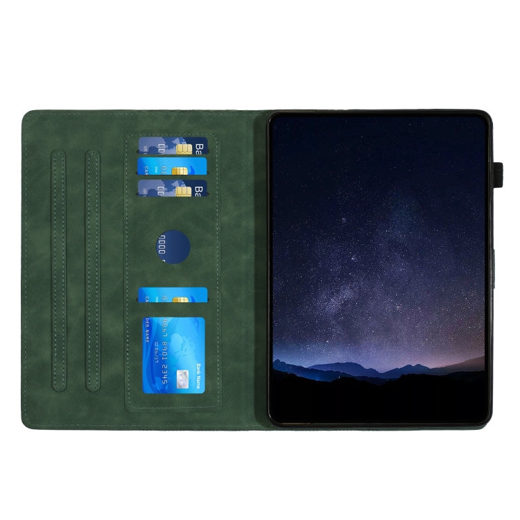 For Lenovo Tab M11/Xiaoxin Pad 11 2024 Building Blocks Embossed Leather Smart Tablet Case(Green)