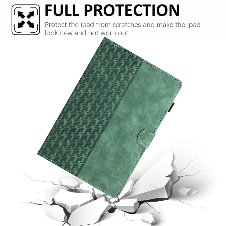 For Lenovo Tab M11/Xiaoxin Pad 11 2024 Building Blocks Embossed Leather Smart Tablet Case(Green)