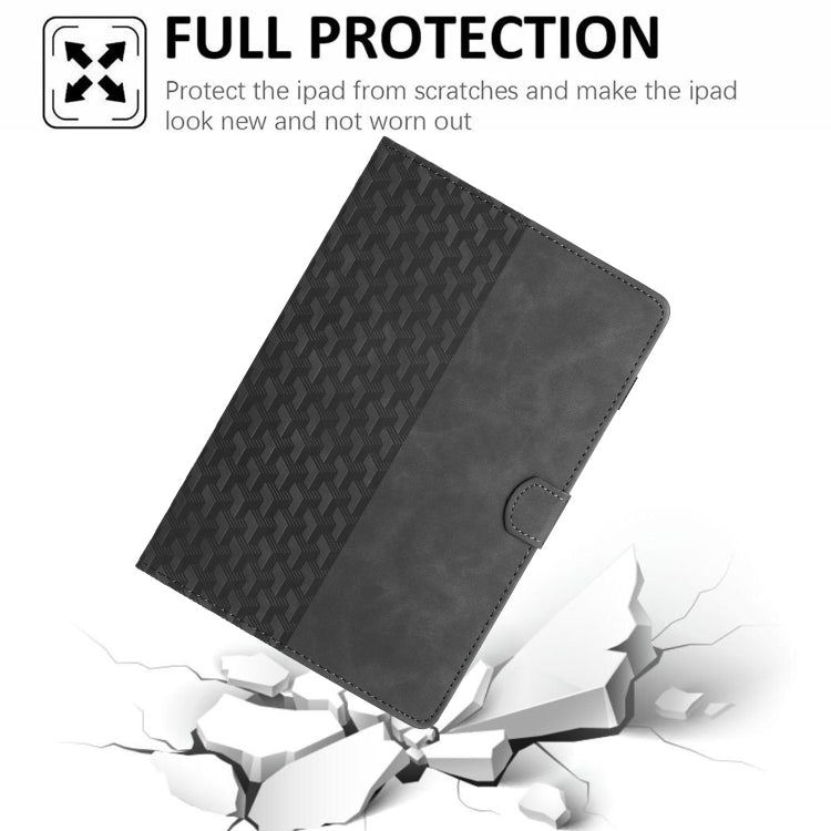 For Lenovo Tab M11/Xiaoxin Pad 11 2024 Building Blocks Embossed Leather Smart Tablet Case(Black)