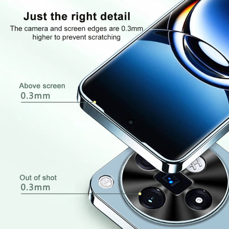 For OPPO A3 Pro AG Frosted Electroplating Acrylic Phone Case(Navy Blue)