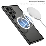 For Samsung Galaxy S24 5G Snap Buckle Metal Frame Frosted MagSafe Phone Case(Silver)