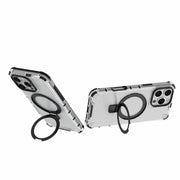 For iPhone 16 Pro Max Grating Holder Shockproof Phone Case(Transparent)