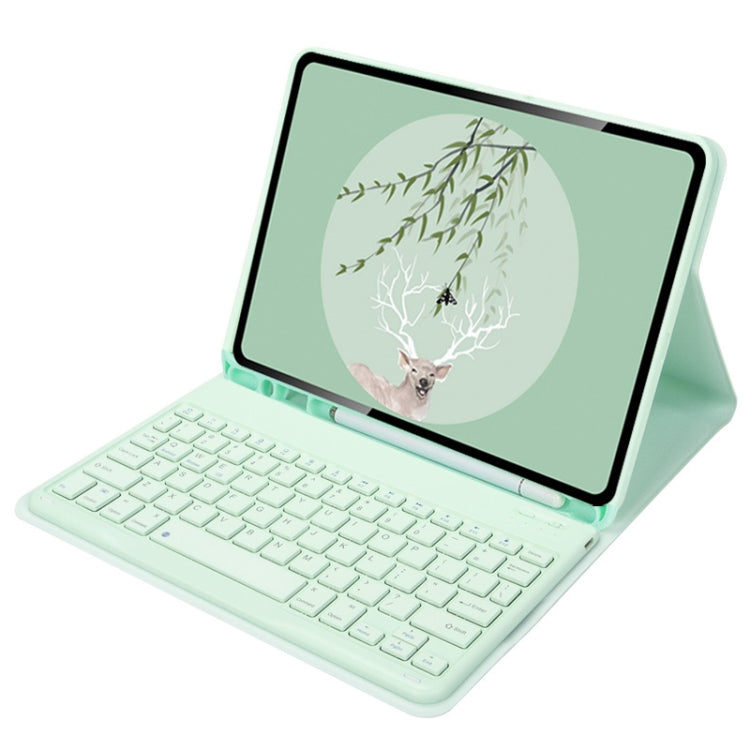 For Xiaomi Pad 5 / Pad 5 Pro 11 inch Round Cap Bluetooth Keyboard Tablet Leather Case with Pen Slot(Green)