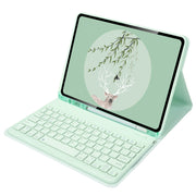 For Xiaomi Pad 5 / Pad 5 Pro 11 inch Round Cap Bluetooth Keyboard Tablet Leather Case with Pen Slot(Green)