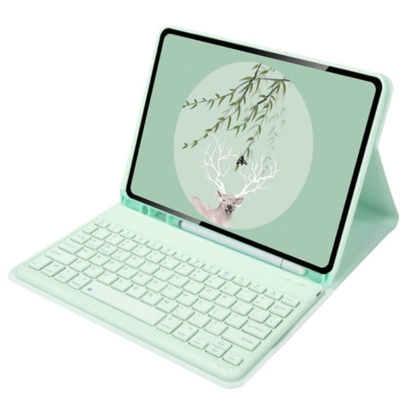 For Xiaomi Pad 5 / Pad 5 Pro 11 inch Round Cap Bluetooth Keyboard Tablet Leather Case with Pen Slot(Green)