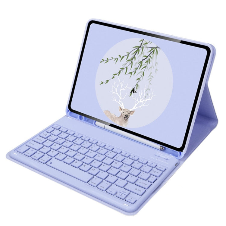 For Xiaomi Pad 5 / Pad 5 Pro 11 inch Wireless Bluetooth Keyboard Tablet Leather Case with Pen Slot(Purple)