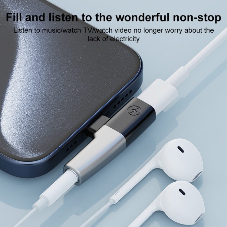 2 in 1 USB-C / Type-C to 3.5mm + USB-C / Type-C DAC Audio Phone Charging Adapter(Tarnish)