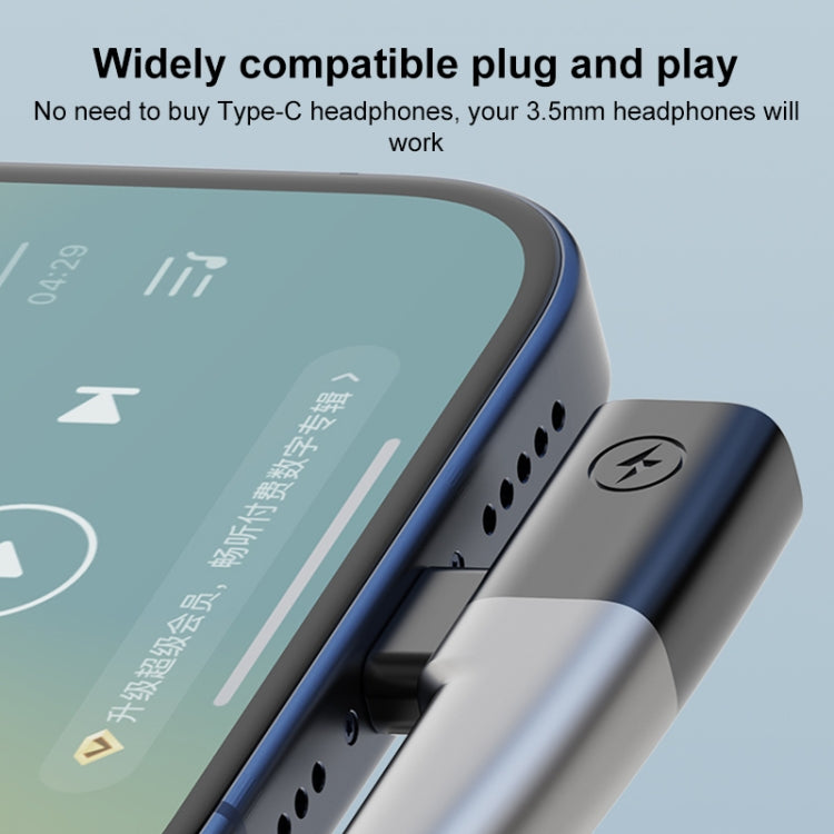 2 in 1 USB-C / Type-C to 3.5mm + USB-C / Type-C DAC Audio Phone Charging Adapter(Tarnish)