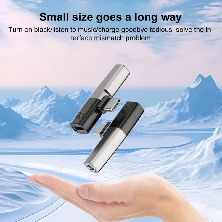 2 in 1 USB-C / Type-C to 3.5mm + USB-C / Type-C DAC Audio Phone Charging Adapter(Tarnish)